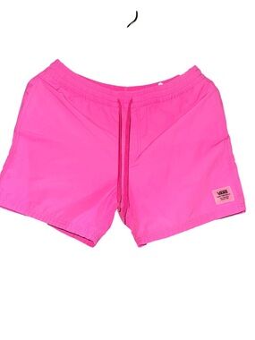 Vans Mens Bright Pink Drawstring Swim Shorts Vintage 90s